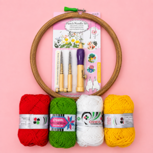 Adjustable Punch Needle Embroidery Set with Interchangeable Needles & Needle Threader