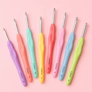 Ergonomic Crochet Hook Set with Soft Grip Handles (8-Piece, 2.0mm–5.5mm)