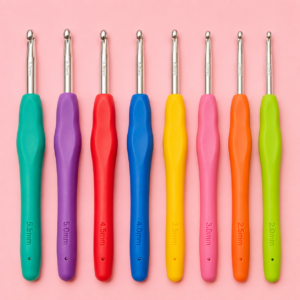 Ergonomic Crochet Hook Set with Soft Grip Handles (8-Piece, 2.0mm–5.5mm)